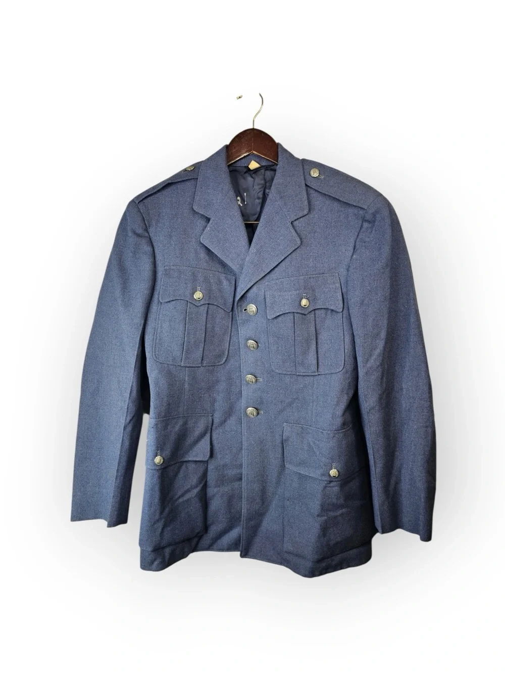 Vintage US Air Force USAF Officer Service Dress Blue Uniform Coat Jacket 39S
